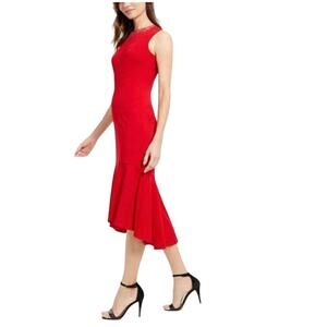 Calvin Klein Dress Women's Size 8 Red Sleeveless Mermaid Cocktail Holiday Party
